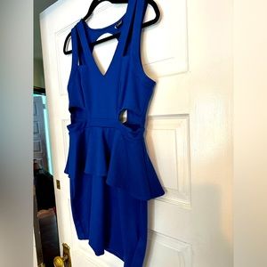 Urban Outfitters Royal Blue Peplum Mini Dress - size 8